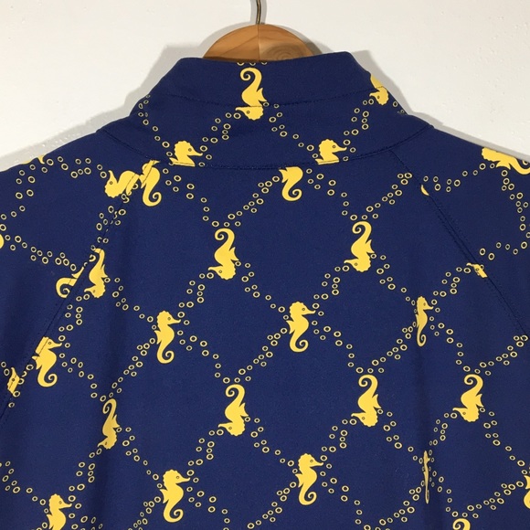 Seahorse Novelty Print Jacket Navy Gold UPF 50 - L - Picture 13 of 16